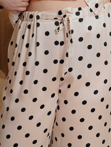 COBY Polkadot Printed Satin Pyjamas Sleepwear