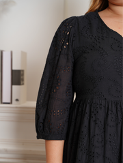NAIA Eyelet Bohemian Flare Hem Dress