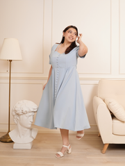 VALENTE Button Front With Slit Maxi Long Dress