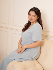VALENTE Button Front With Slit Maxi Long Dress