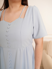 VALENTE Button Front With Slit Maxi Long Dress