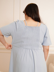 VALENTE Button Front With Slit Maxi Long Dress