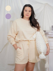 ROBYN Lounge Wear Co-Ord Set Long Sleeve Hoodie With Shorts