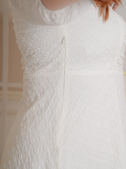 ADRIEL White Engagement Dress With Silver Shoulder Chain
