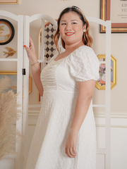 ADRIEL White Engagement Dress With Silver Shoulder Chain
